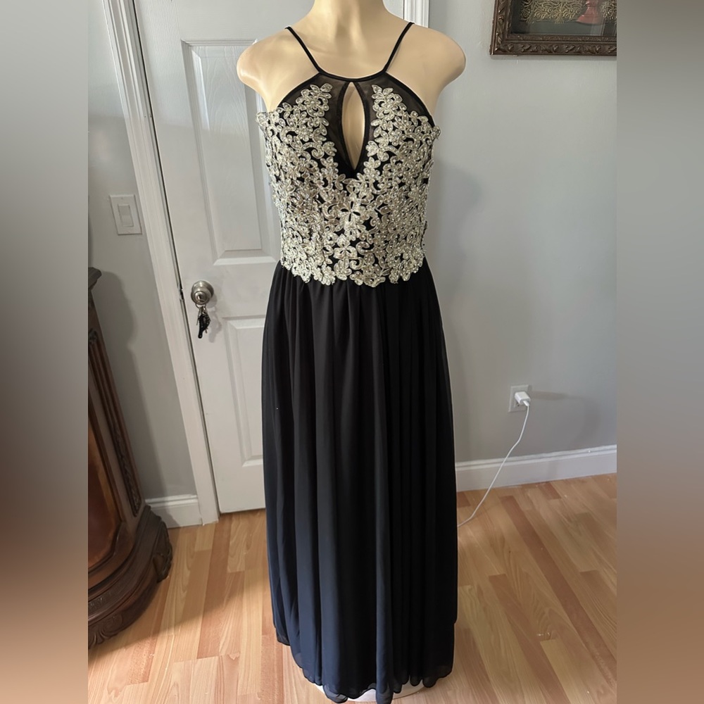 My Michelle black with gold gown